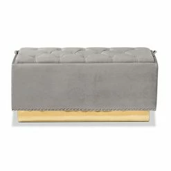 Baxton Studio Powell Tufted Storage Ottoman Navy Blue Gold -Baxton Studio Sales unnamed file 5687