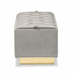 Baxton Studio Powell Tufted Storage Ottoman Navy Blue Gold -Baxton Studio Sales unnamed file 5688