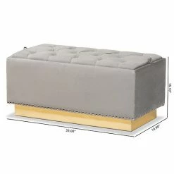 Baxton Studio Powell Tufted Storage Ottoman Navy Blue Gold -Baxton Studio Sales unnamed file 5692