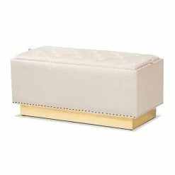 Baxton Studio Powell Tufted Storage Ottoman Navy Blue Gold -Baxton Studio Sales unnamed file 5695