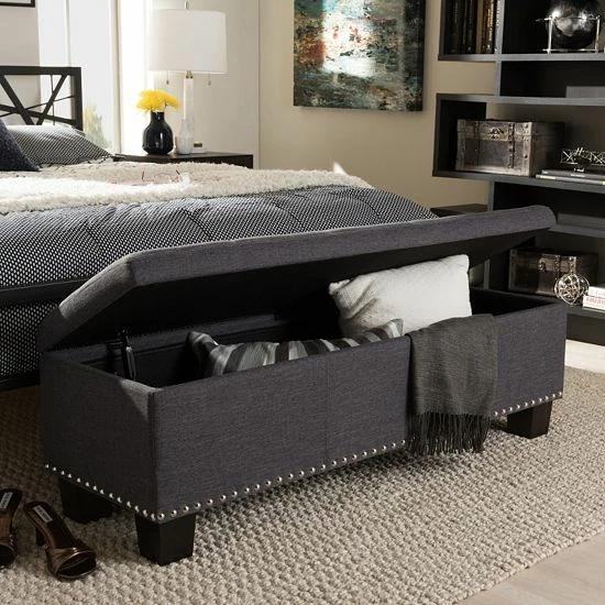 Baxton Studio Hannah Contemporary Storage Ottoman Bench Dark Gray Baxton Studio Hannah Contemporary Storage Ottoman Bench Dark Gray -Baxton Studio Sales unnamed file 5697
