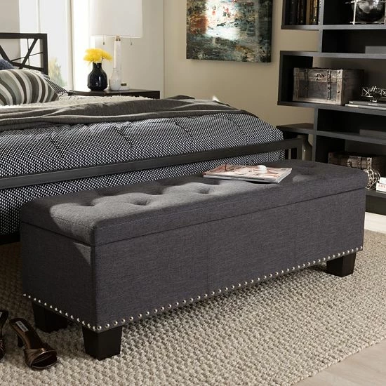 Baxton Studio Hannah Contemporary Storage Ottoman Bench Dark Gray Baxton Studio Hannah Contemporary Storage Ottoman Bench Dark Gray -Baxton Studio Sales unnamed file 5699