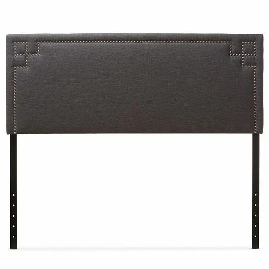 Baxton Studio Geneva Upholstered Headboard Dark Gray 2 Baxton Studio Geneva Upholstered Headboard Dark Gray - Image 2
