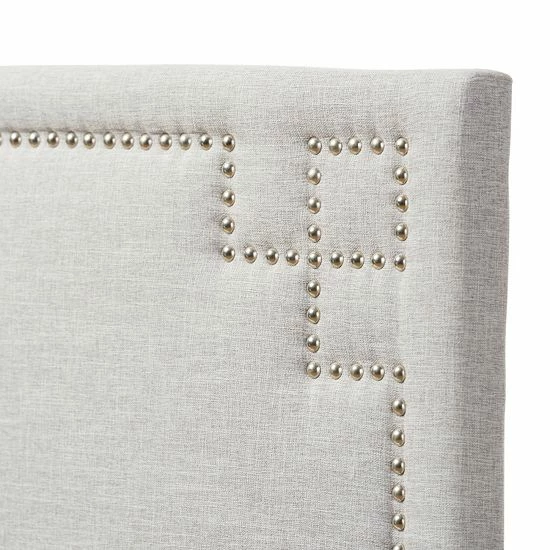 Baxton Studio Geneva Upholstered Headboard Dark Gray 3 Baxton Studio Geneva Upholstered Headboard Dark Gray - Image 3