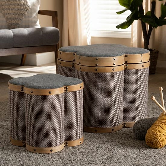 Baxton Studio Marilyn Ottoman 2-piece Set 2 Baxton Studio Marilyn Ottoman 2-piece Set - Image 2