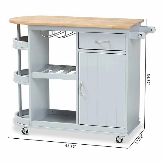 Baxton Studio Donnie Kitchen Bar Cart 13 Baxton Studio Donnie Kitchen Bar Cart - Image 13