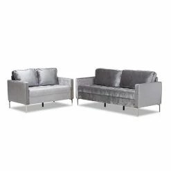 Baxton Studio Clara Couch & Loveseat 2-piece Set