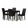 Baxton Studio Modern Espresso Textured Upholstered Chair & Table Dining 5-piece Set