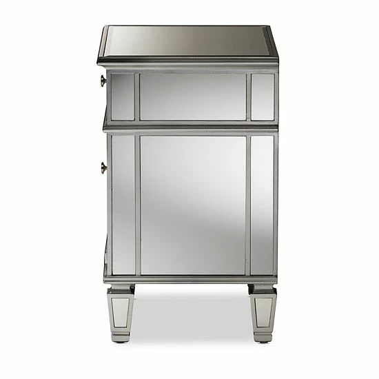 Baxton Studio Sussie Mirrored Nightstand 5 Baxton Studio Sussie Mirrored Nightstand - Image 5