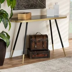 Baxton Studio Lauro Console Table Black Gold -Baxton Studio Sales unnamed file 5843
