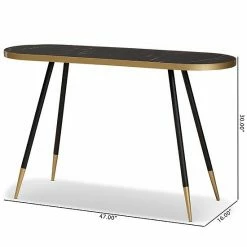 Baxton Studio Lauro Console Table Black Gold -Baxton Studio Sales unnamed file 5844
