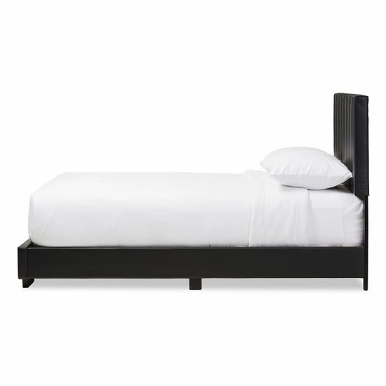 Baxton Studio Atlas Faux Leather Full Platform Bed 2 Baxton Studio Atlas Faux Leather Full Platform Bed - Image 2