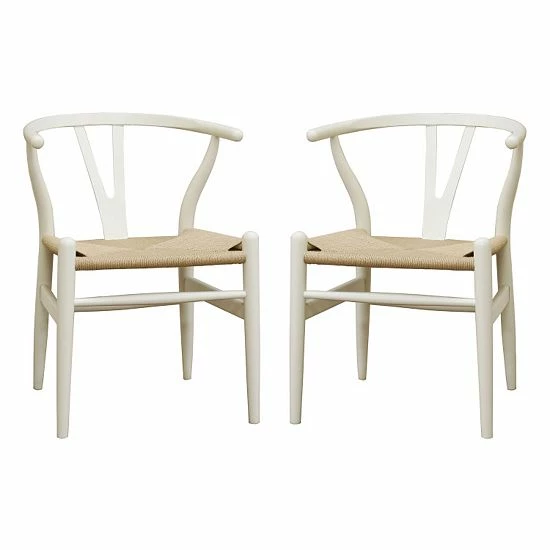 Baxton Studio Wishbone Chair White 2 Baxton Studio Wishbone Chair White - Image 2