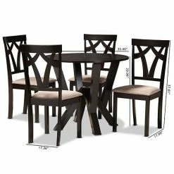 Baxton Studio Reagan Brown 5-Piece Dining Set -Baxton Studio Sales unnamed file 5868