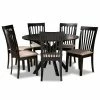 Baxton Studio Lore Dining Table & Chair 7-piece Set Gray Dark Brown