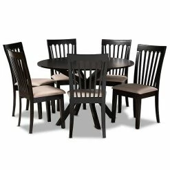 Baxton Studio Lore Dining Table & Chair 7-piece Set Gray Dark Brown 8 Baxton Studio Lore Dining Table & Chair 7-piece Set Gray Dark Brown -Baxton Studio Sales unnamed file 5877