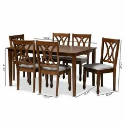 Baxton Studio Augustine Dining Table & Chair 7-piece Set -Baxton Studio Sales unnamed file 5885