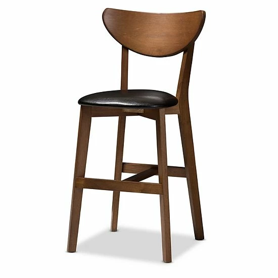 Baxton Studio Mid-Century Black Stool & Table Pub 5-piece Set 2 Baxton Studio Mid-Century Black Stool & Table Pub 5-piece Set - Image 2