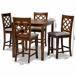 Baxton Studio Alora Pub Table & Chair 5-piece Set -Baxton Studio Sales unnamed file 5958