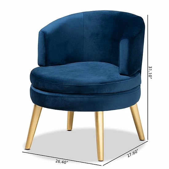 Baxton Studio Baptiste Chair Gray Gold 7 Baxton Studio Baptiste Chair Gray Gold - Image 7