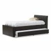 Baxton Studio Cosmo Faux-Leather Twin Bed & Trundle Black