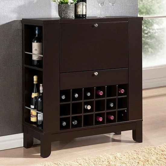 Baxton Studio Modesto Dry Bar & Wine Cabinet 2 Baxton Studio Modesto Dry Bar & Wine Cabinet - Image 2