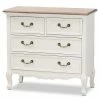 Baxton Studio Amalie White 4-Drawer Storage Cabinet