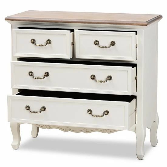 Baxton Studio Amalie White 4-Drawer Storage Cabinet 3 Baxton Studio Amalie White 4-Drawer Storage Cabinet - Image 3