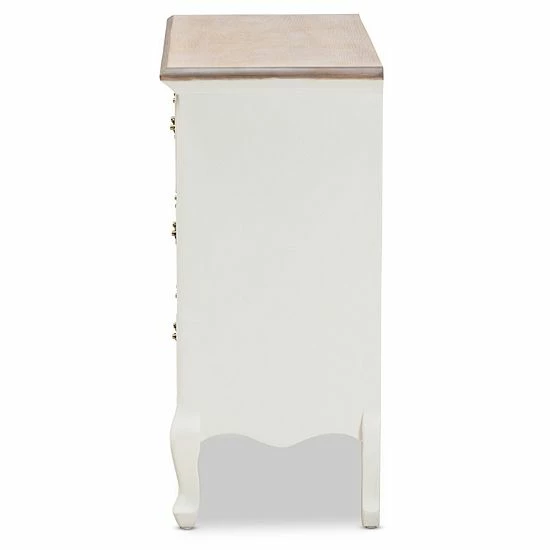 Baxton Studio Amalie White 4-Drawer Storage Cabinet 5 Baxton Studio Amalie White 4-Drawer Storage Cabinet - Image 5