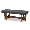 Baxton Studio Theo Padded Bench Gray