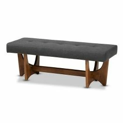Baxton Studio Theo Padded Bench Gray
