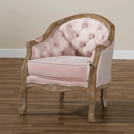Baxton Studio Genevieve Light Pink Chair 6 Baxton Studio Genevieve Light Pink Chair - Image 6