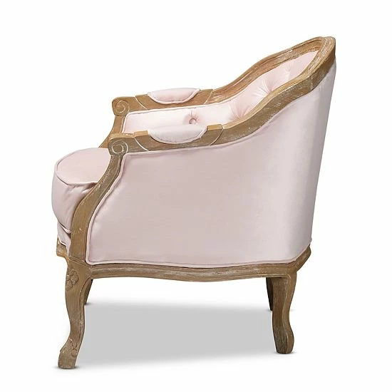Baxton Studio Genevieve Light Pink Chair 7 Baxton Studio Genevieve Light Pink Chair - Image 7