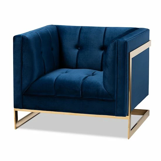 Baxton Studio Ambra Chair Navy 9 Baxton Studio Ambra Chair Navy - Image 9