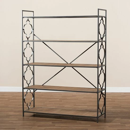 Baxton Studio Mirna Medium Brown Shelving 2 Baxton Studio Mirna Medium Brown Shelving - Image 2