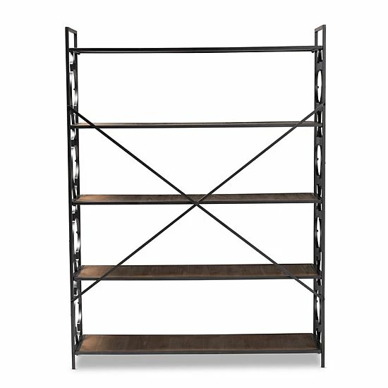 Baxton Studio Mirna Medium Brown Shelving 4 Baxton Studio Mirna Medium Brown Shelving - Image 4