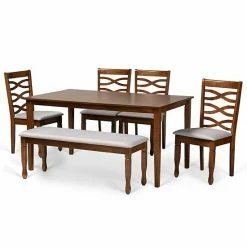 Baxton Studio Lanier Dining Table & Chair 6-piece Set
