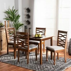 Baxton Studio Mirna Dining Table & Chair 5-piece Set -Baxton Studio Sales unnamed file 6094