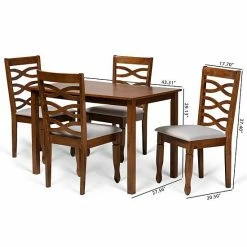 Baxton Studio Mirna Dining Table & Chair 5-piece Set -Baxton Studio Sales unnamed file 6095