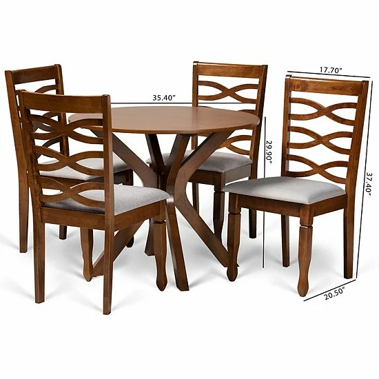 Baxton Studio Mila Dining Table & Chair 5-piece Set Baxton Studio Mila Dining Table & Chair 5-piece Set -Baxton Studio Sales unnamed file 6103