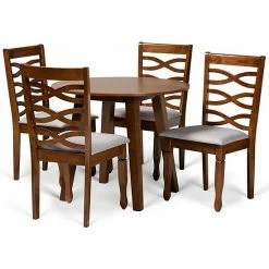 Baxton Studio Darina Dining Table & Chair 5-piece Set