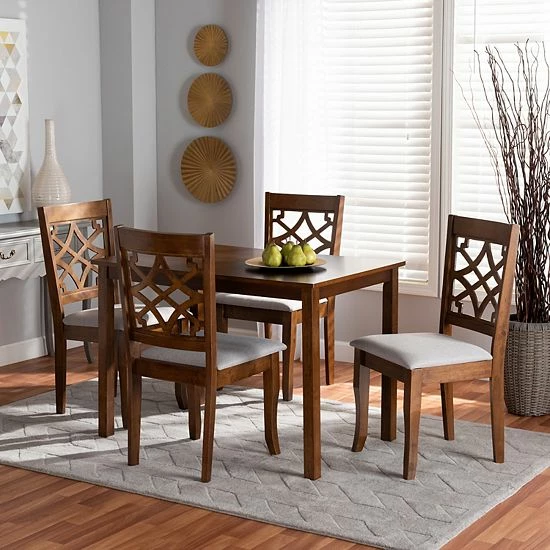 Baxton Studio Celina Dining Table & Chair 5-piece Set 6 Baxton Studio Celina Dining Table & Chair 5-piece Set - Image 6