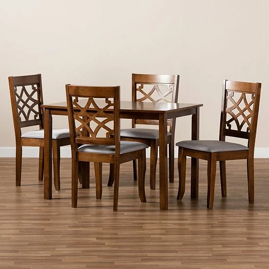 Baxton Studio Celina Dining Table & Chair 5-piece Set 7 Baxton Studio Celina Dining Table & Chair 5-piece Set - Image 7