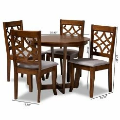 Baxton Studio Tricia Dining Table & Chair 5-piece Set -Baxton Studio Sales unnamed file 6127