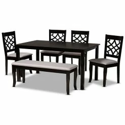 Baxton Studio Dori Dining Table & Chair 6-piece Set