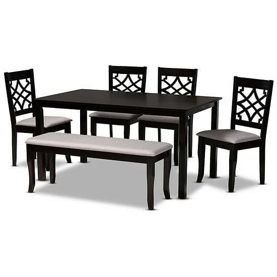 Baxton Studio Dori Dining Table & Chair 6-piece Set 1 Baxton Studio Dori Dining Table & Chair 6-piece Set