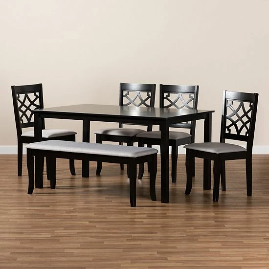Baxton Studio Dori Dining Table & Chair 6-piece Set 7 Baxton Studio Dori Dining Table & Chair 6-piece Set - Image 7