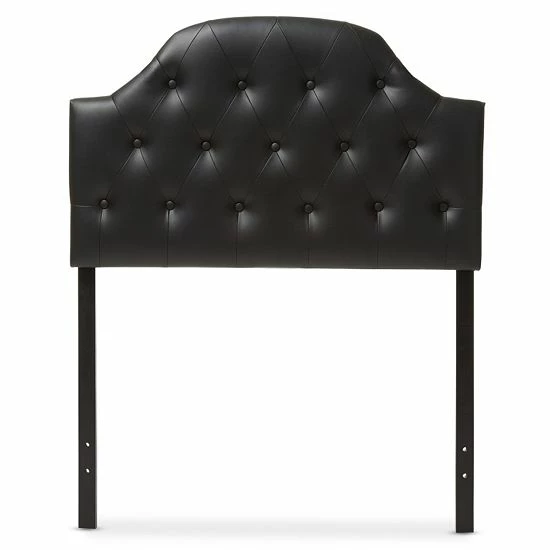 Baxton Studio Morris Faux Leather Scalloped Twin Headboard White 2 Baxton Studio Morris Faux Leather Scalloped Twin Headboard White - Image 2