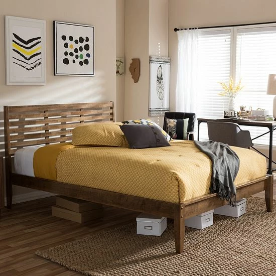 Baxton Studio Daylan Slatted Platform Bed 1 Baxton Studio Daylan Slatted Platform Bed