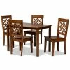 Baxton Studio Nicolette Dining 5-piece Set Dark Brown Walnut